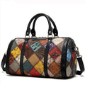 Genuine Leather Handbag Fashionable Patchwork Design