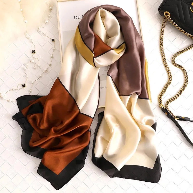 180*90cm Luxury Brand Women Scarf Summer Silk Shawl Lady Wrap Soft Design