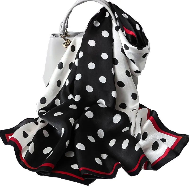 100% Pure Silk Scarf Women Luxury Print Wraps For Ladies
