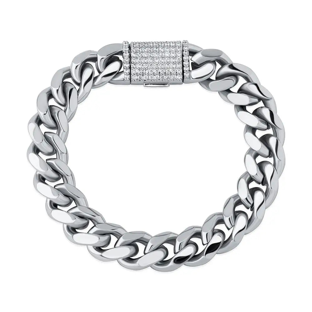 10mm High Quality Cuban Chain Iced Out Cubic Zirconia Bracelet