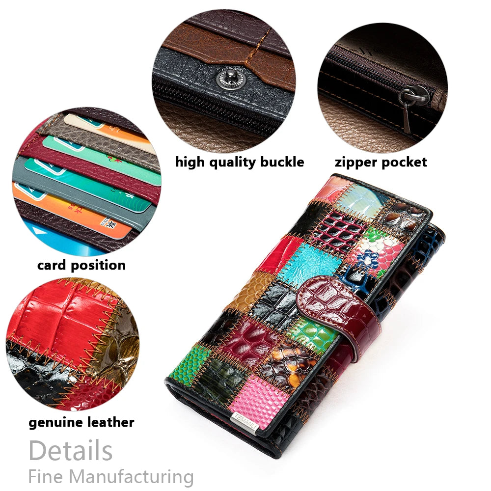Clutch Bag Women's Leather Wallets Vintage Coin Wallet Women Purse