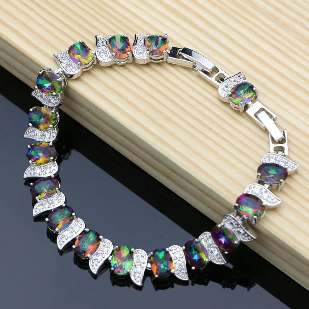 Cubic Zirconia Silver 925 Jewelry Charm Bracelet For Women