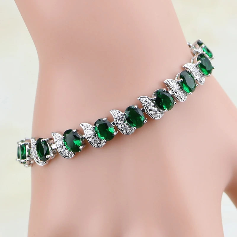 Cubic Zirconia Silver 925 Jewelry Charm Bracelet For Women