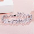 Delicate Oval Dark Blue Stones Crystals Tennis Bracelet Silver Color Fashion Jewelry
