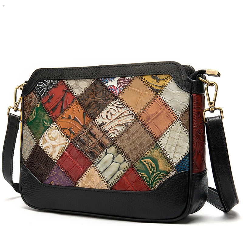 Genuine leather crossbody bag messenger handbag clutch