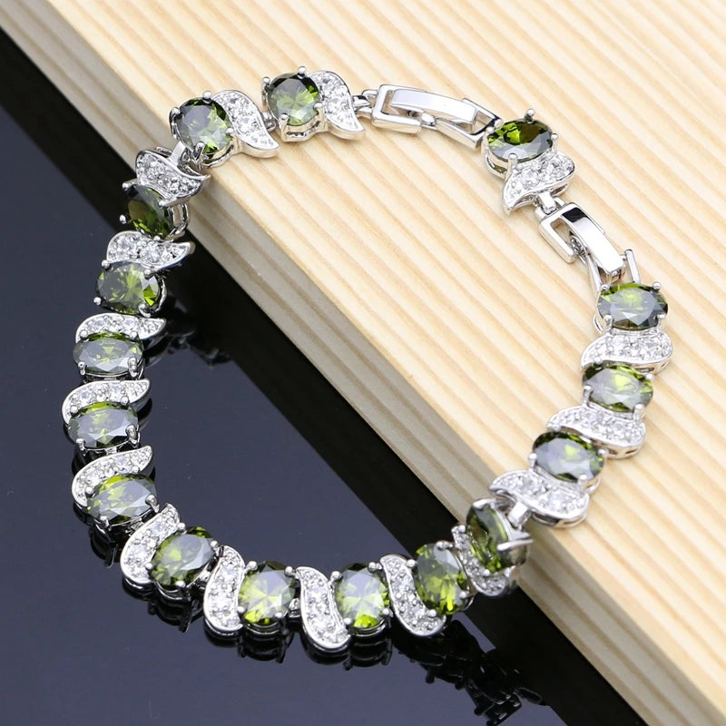 Cubic Zirconia Silver 925 Jewelry Charm Bracelet For Women