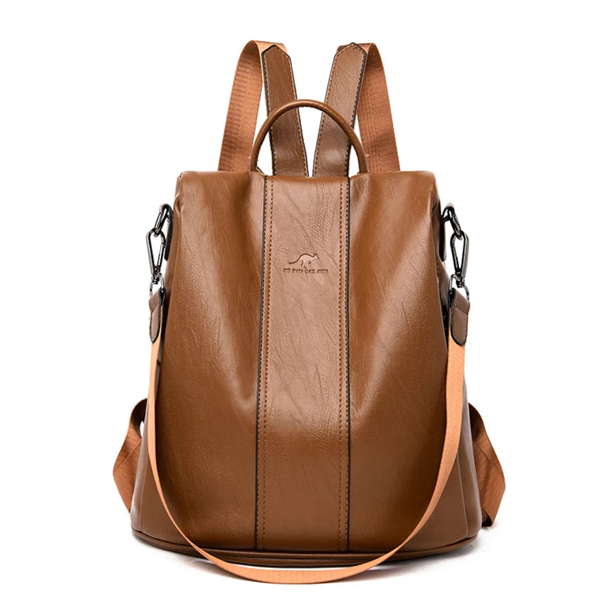 Casual Backpack for Women Shoulder Bag Soft Leather Backpack