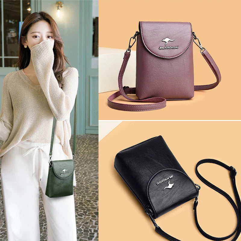 Small Shoulder Bag Smartphone Mobile Phone Bag Zipper Flap