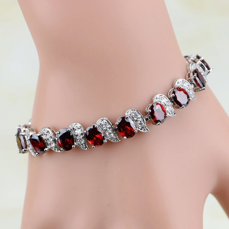 Cubic Zirconia Silver 925 Jewelry Charm Bracelet For Women