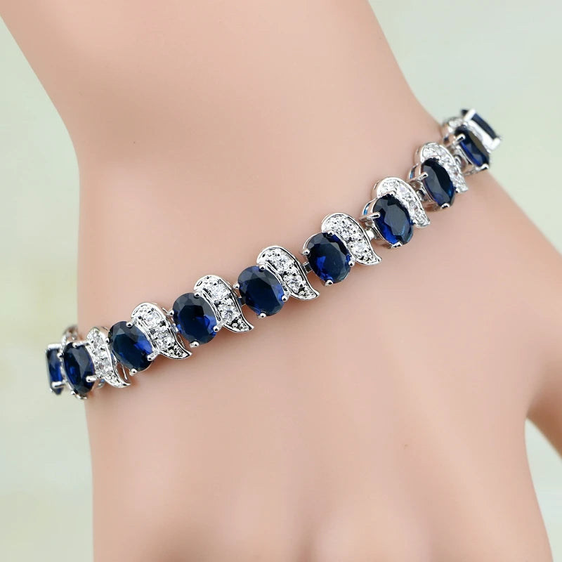 Cubic Zirconia Silver 925 Jewelry Charm Bracelet For Women