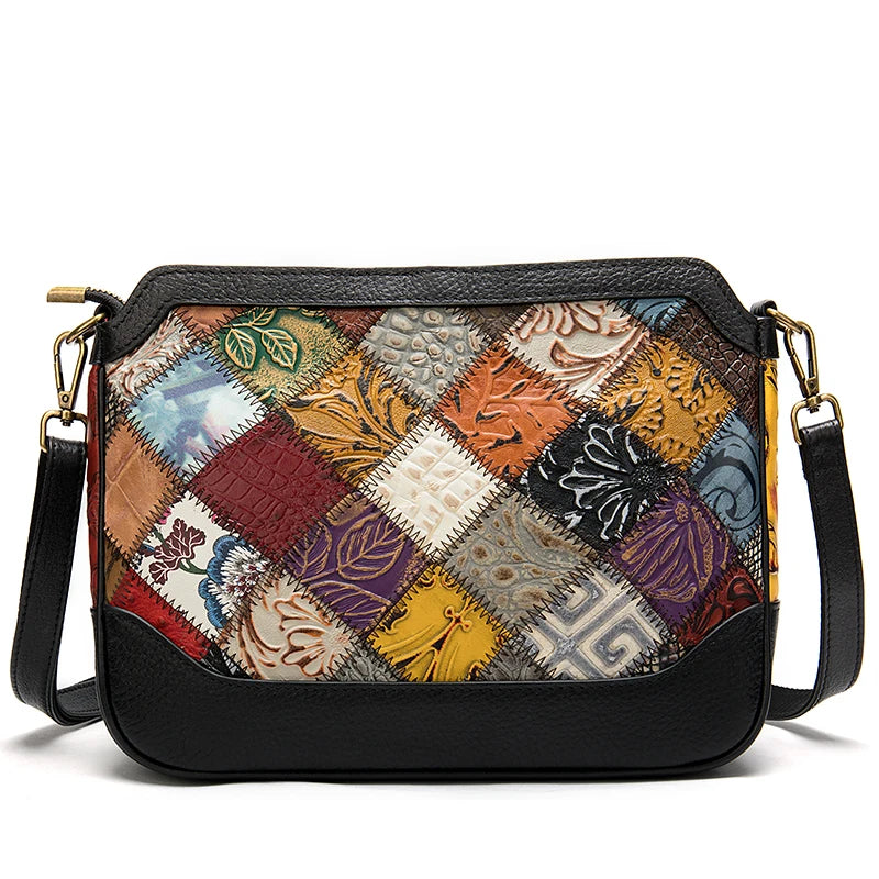 Genuine leather crossbody bag messenger handbag clutch