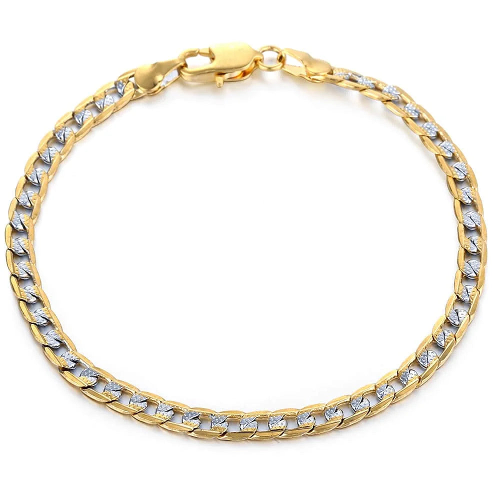 4/6mm Bracelet Wheat Link Gold Color Bracelet Chain Fashion