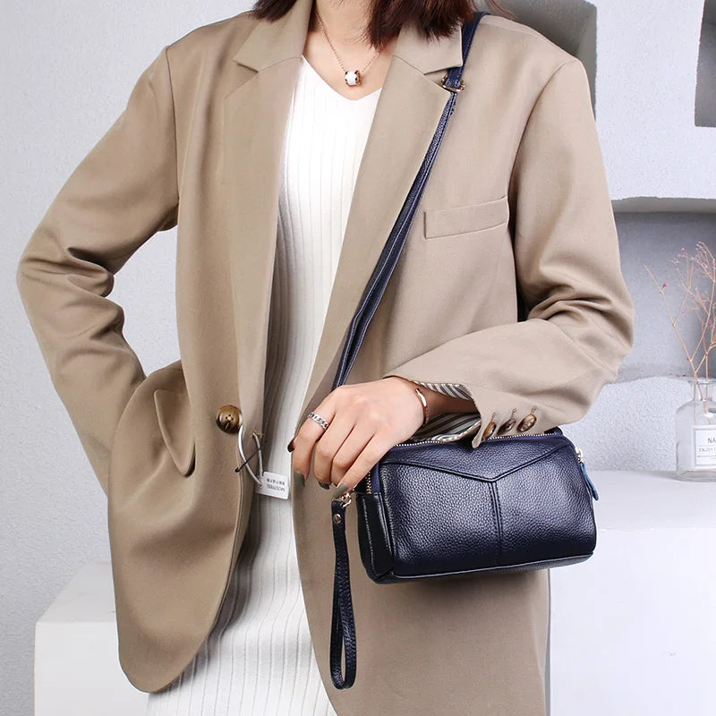 Genuine Leather Handbag High Quality Cowhide Shoulder Bag
