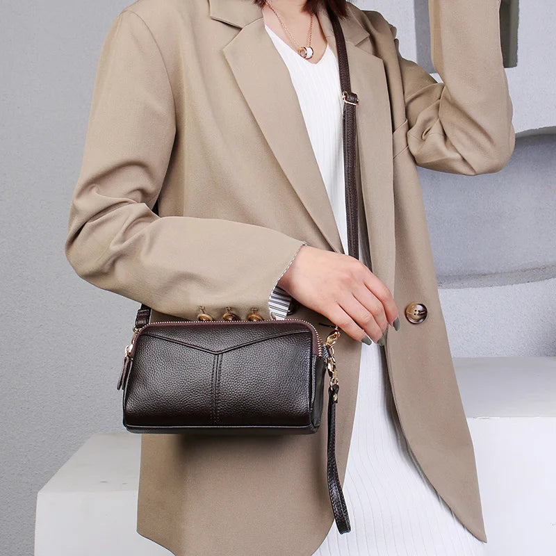 Genuine Leather Handbag High Quality Cowhide Shoulder Bag