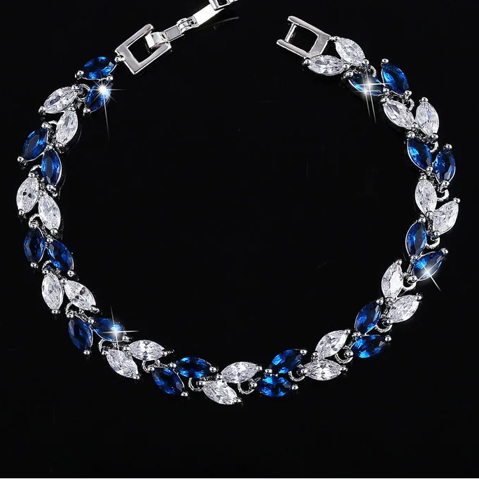 Beautiful Royal Blue Crystal Bracelets for Women Fashion Jewelry