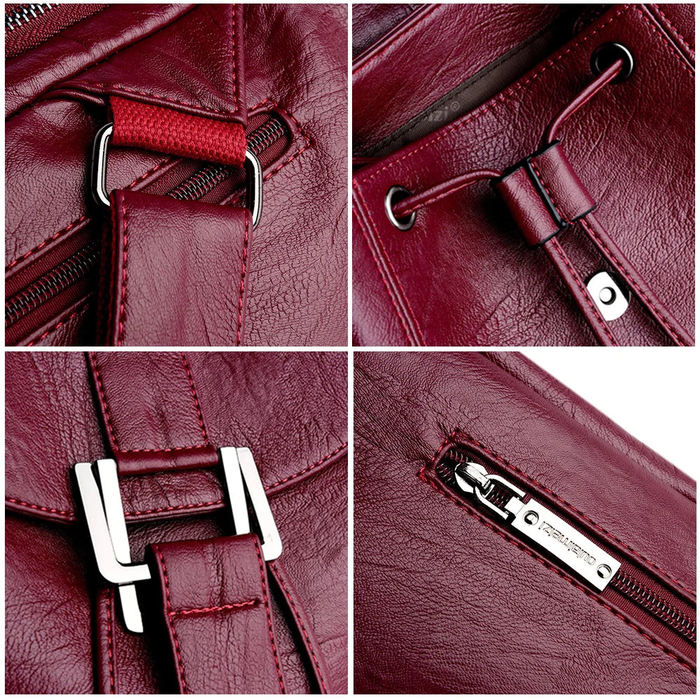High Quality Leather Backpack Woman Fashion Backpack String Bags Large Capacity