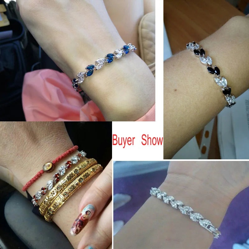 Beautiful Royal Blue Crystal Bracelets for Women Fashion Jewelry
