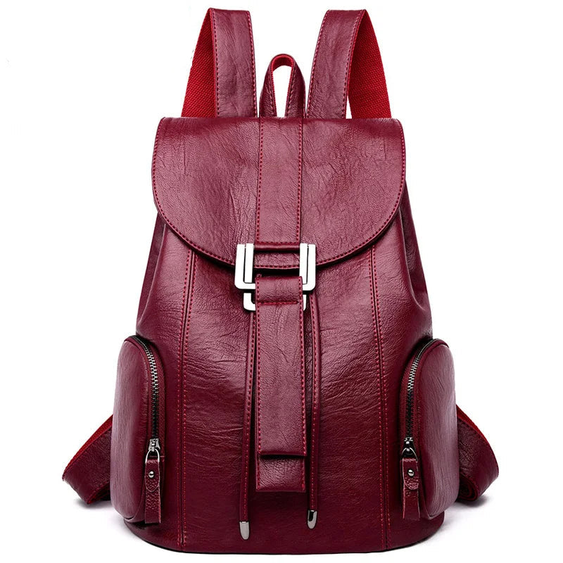 High Quality Leather Backpack Woman Fashion Backpack String Bags Large Capacity