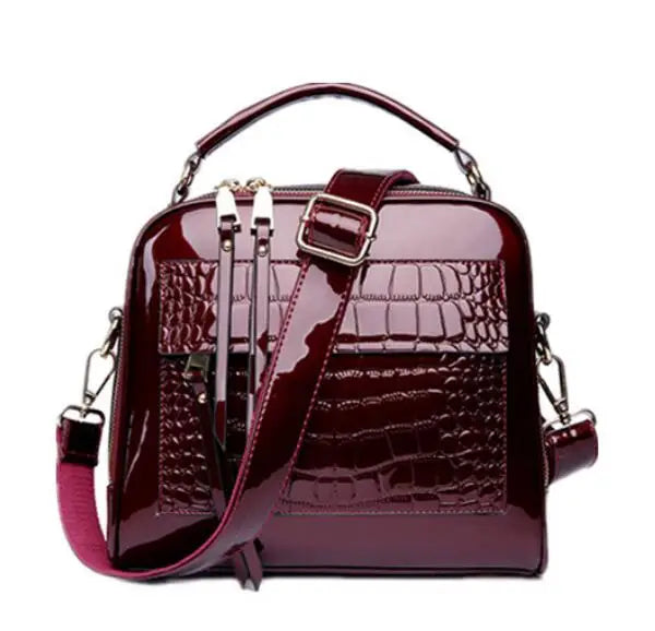 Leather Bag Vintage Shoulder Bags Crocodile Pattern Leather Handbag Luxury Bag