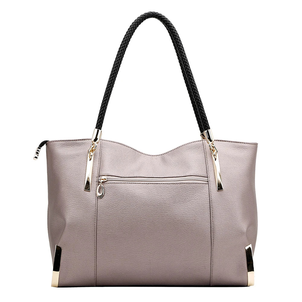 Stylish Women Cowhide Leather Handbag Luxury Design Shoulder Bag