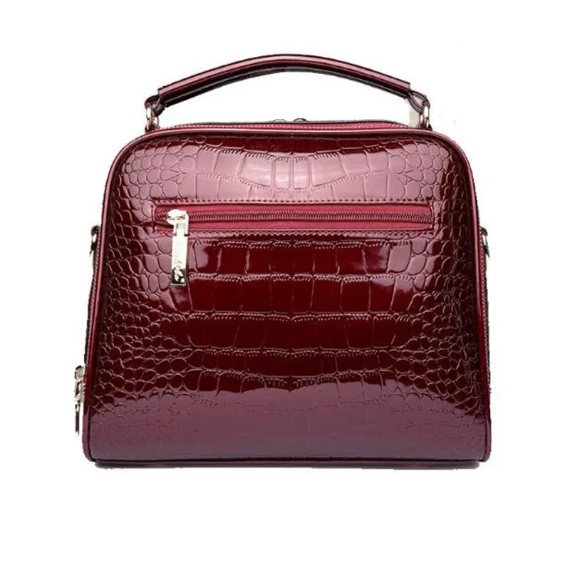 Leather Bag Vintage Shoulder Bags Crocodile Pattern Leather Handbag Luxury Bag