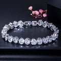 Trendy S Shape 6mm Round Cut Yellow Cubic Zirconia Stone Bracelet Jewelry