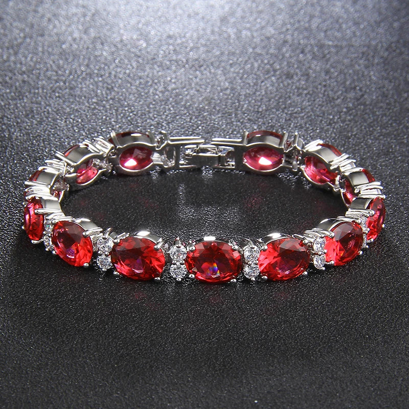 Fashion Woman CZ Jewelry Stunning Oval Shape CZ Stone Bracelet Jewelry