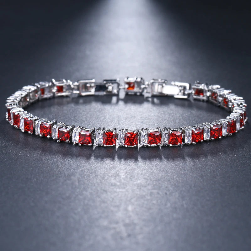 Cubic Zirconia Light Blue Neat Tennis Bracelet For Women Fashion Jewelry