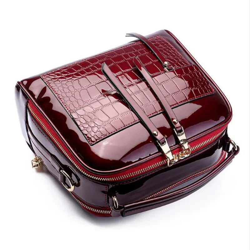 Leather Bag Vintage Shoulder Bags Crocodile Pattern Leather Handbag Luxury Bag