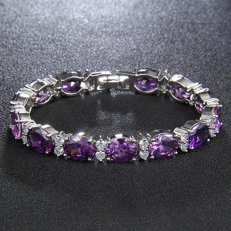 Fashion Woman CZ Jewelry Stunning Oval Shape CZ Stone Bracelet Jewelry