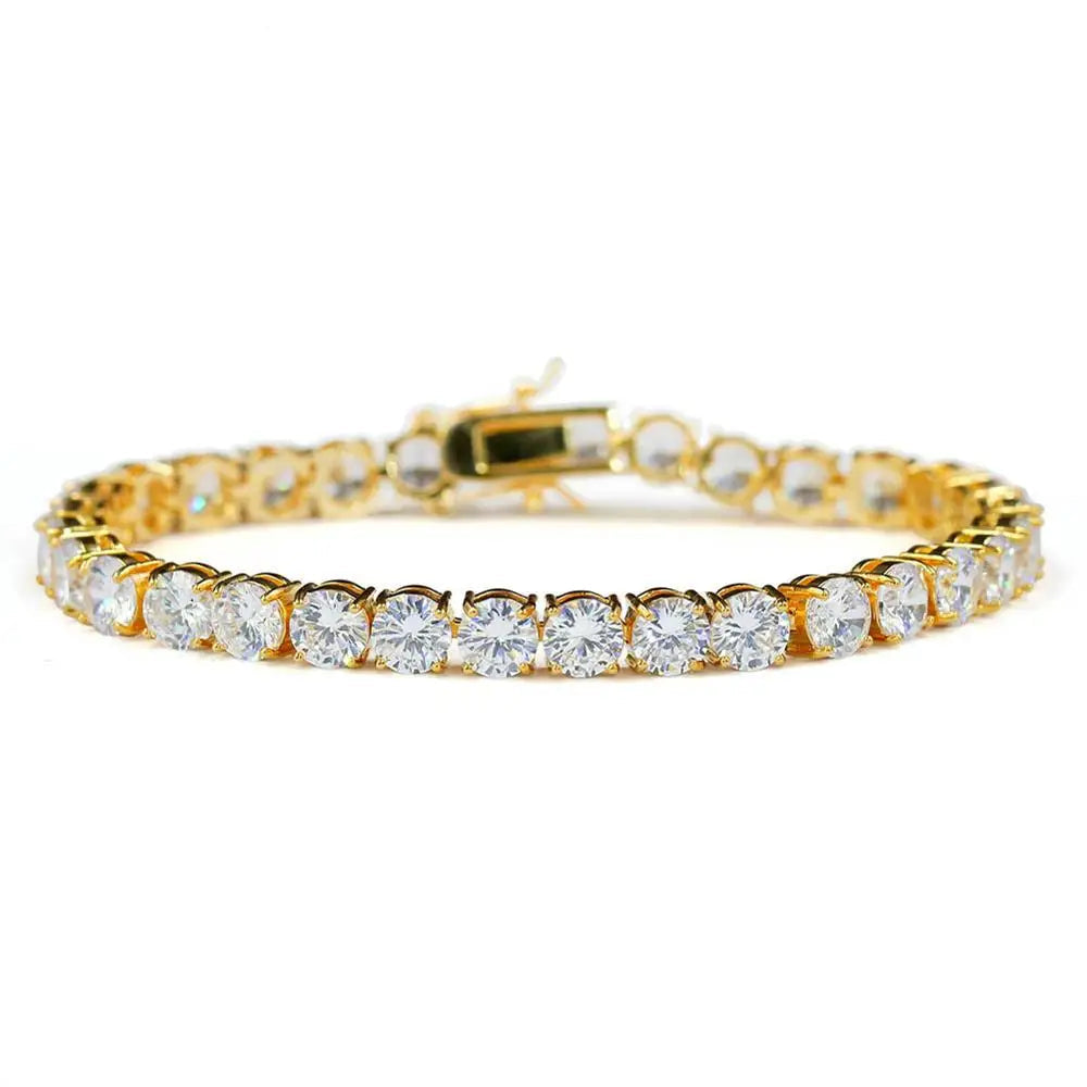 1 Row AAA Cubic Zirconia Paved Iced Out Tennis Bracelet