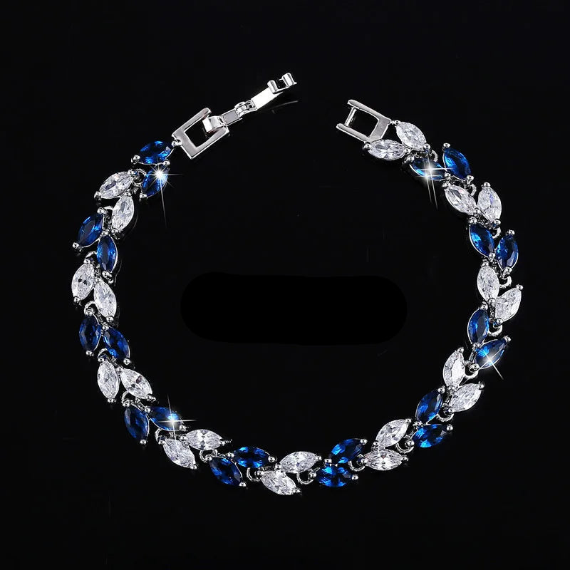 Beautiful Royal Blue Crystal Bracelets for Women Fashion Jewelry