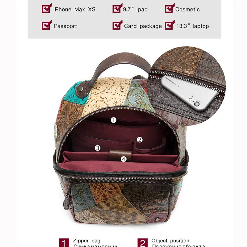 Women's Leather Backpack Rucksack School Bags Laptop Backpack for Women