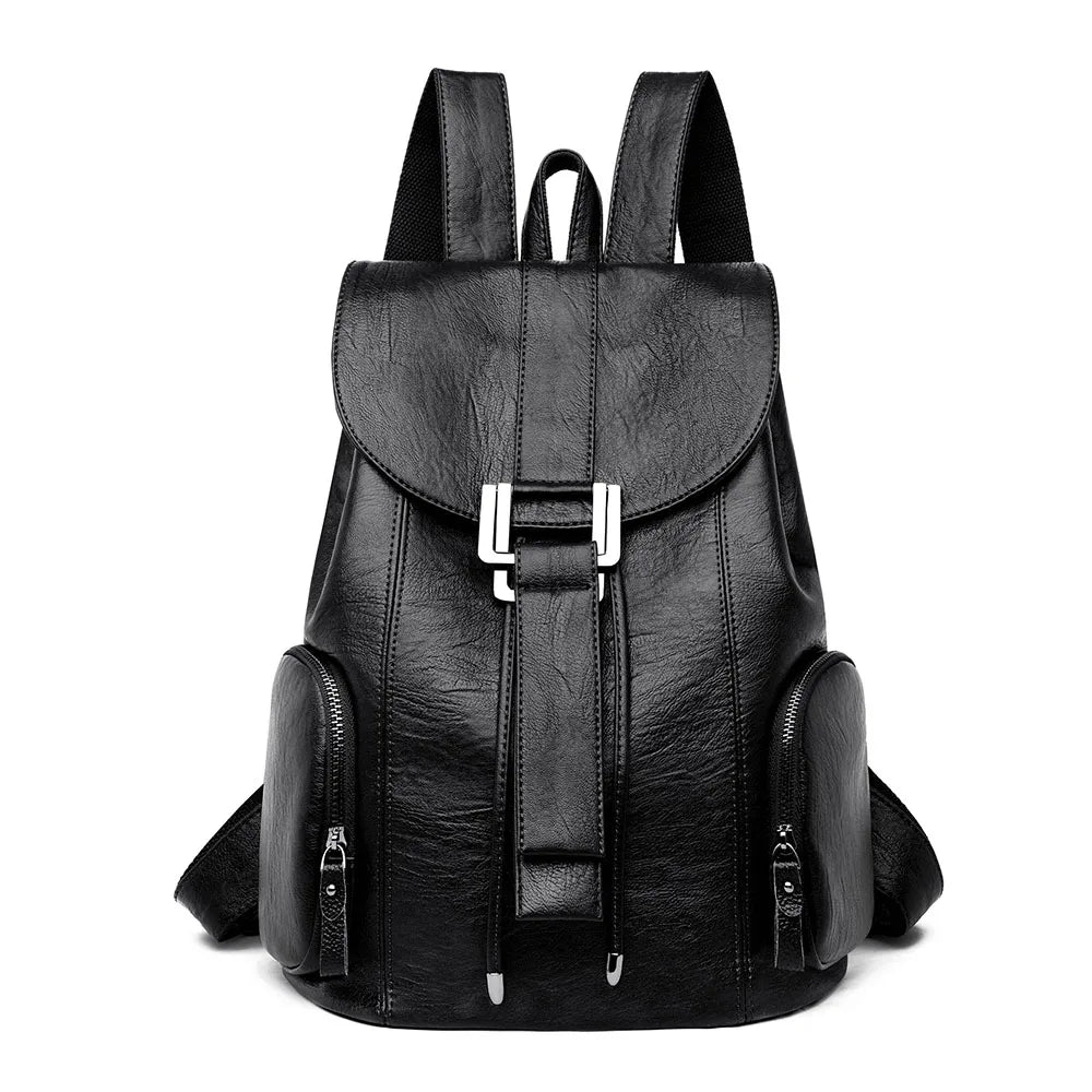 High Quality Leather Backpack Woman Fashion Backpack String Bags Large Capacity