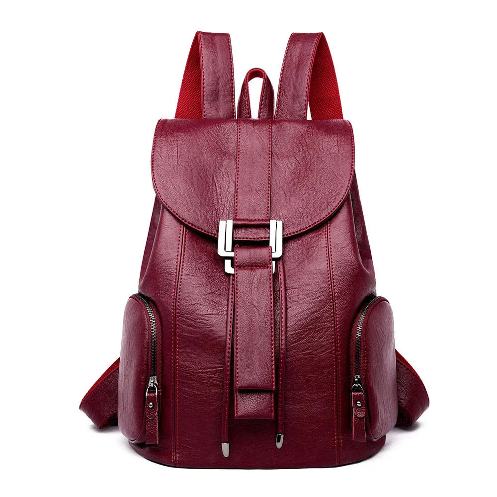 High Quality Leather Backpack Woman Fashion Backpack String Bags Large Capacity