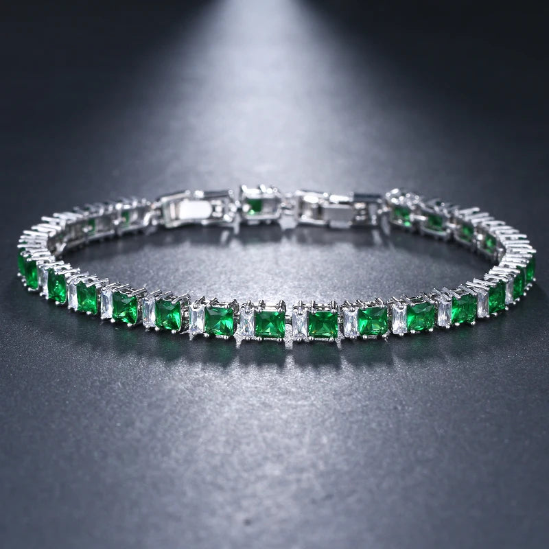 Cubic Zirconia Light Blue Neat Tennis Bracelet For Women Fashion Jewelry