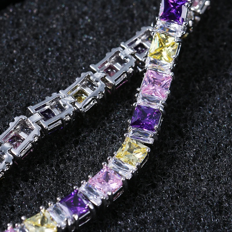 Cubic Zirconia Light Blue Neat Tennis Bracelet For Women Fashion Jewelry