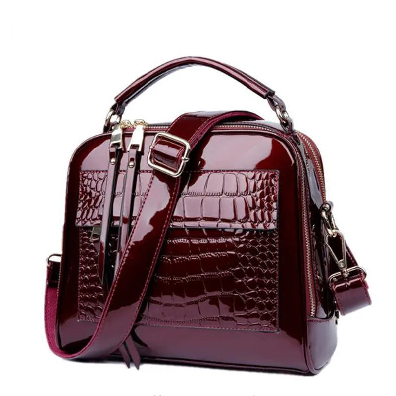 Leather Bag Vintage Shoulder Bags Crocodile Pattern Leather Handbag Luxury Bag