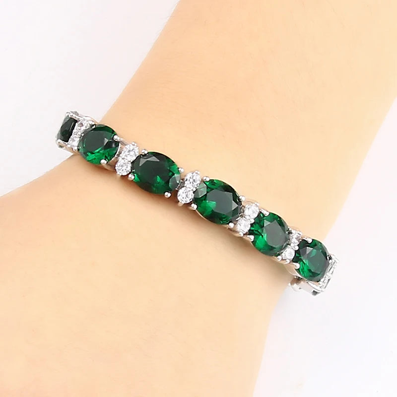 Fashion Woman CZ Jewelry Stunning Oval Shape CZ Stone Bracelet Jewelry