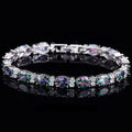 Luxury Design Multicolor Oval Rainbow Mystic Crystal Fancy Bracelet with Cubic Zirconia