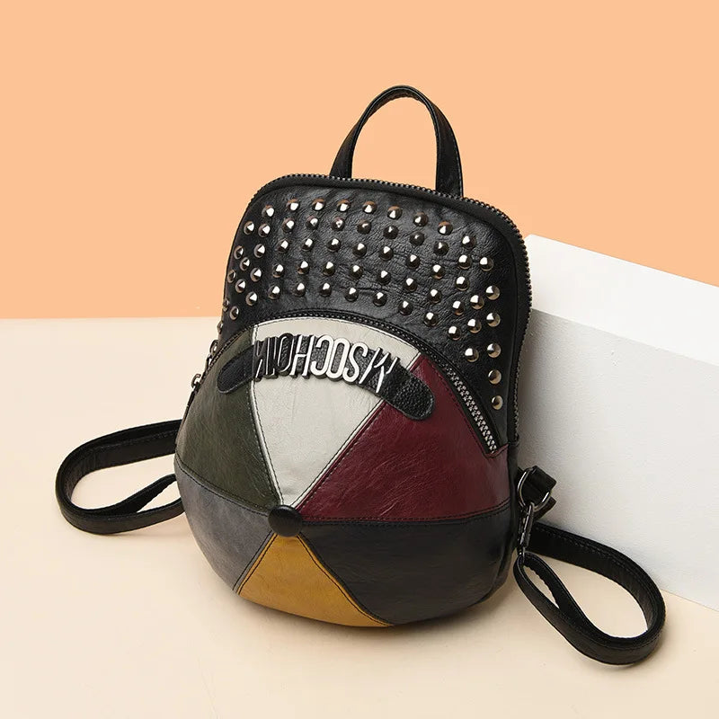 Leather Backpack Shoulder Bag Personality Design Handbag