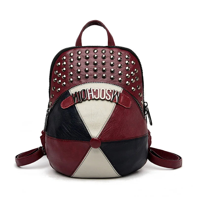 Leather Backpack Shoulder Bag Personality Design Handbag