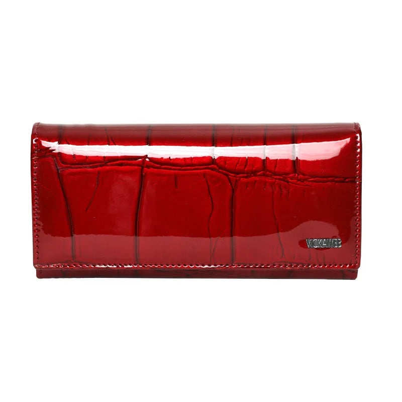 Genuine Leather Women Wallet Magnetic Hasp Female Long Purse Ladies Coin Purses