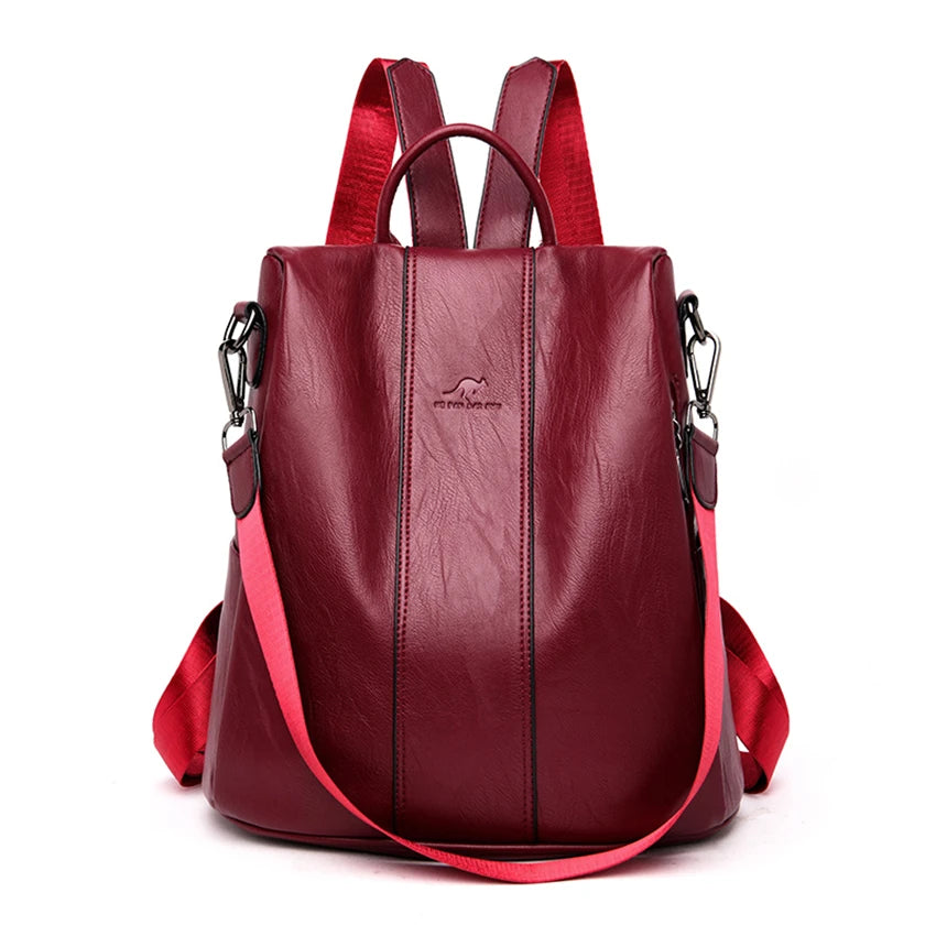 Casual Backpack for Women Shoulder Bag Soft Leather Backpack