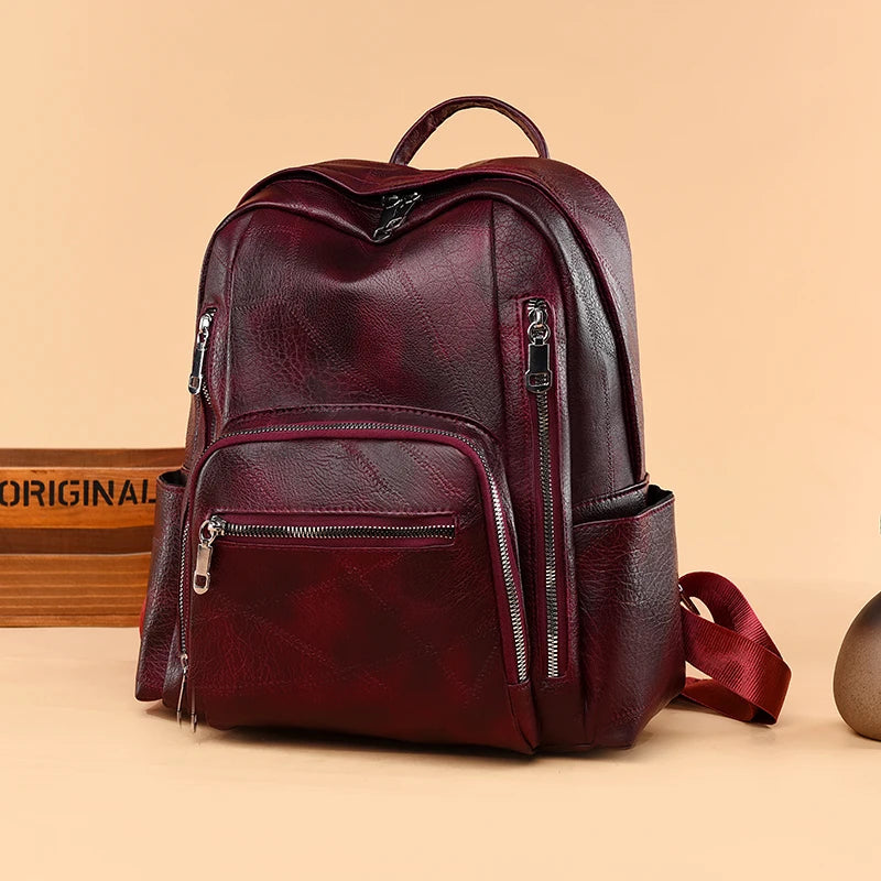 High Quality Leather Backpack School Bag Travel Backpack