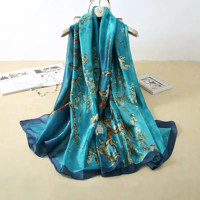 180*90cm Luxury Brand Women Scarf Summer Silk Shawl Lady Wrap Soft Design