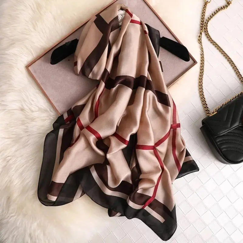 180*90cm Luxury Brand Women Scarf Summer Silk Shawl Lady Wrap Soft Design