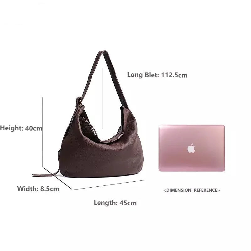 Ladies Genuine Leather Retro Soft Leather Shoulder Bag