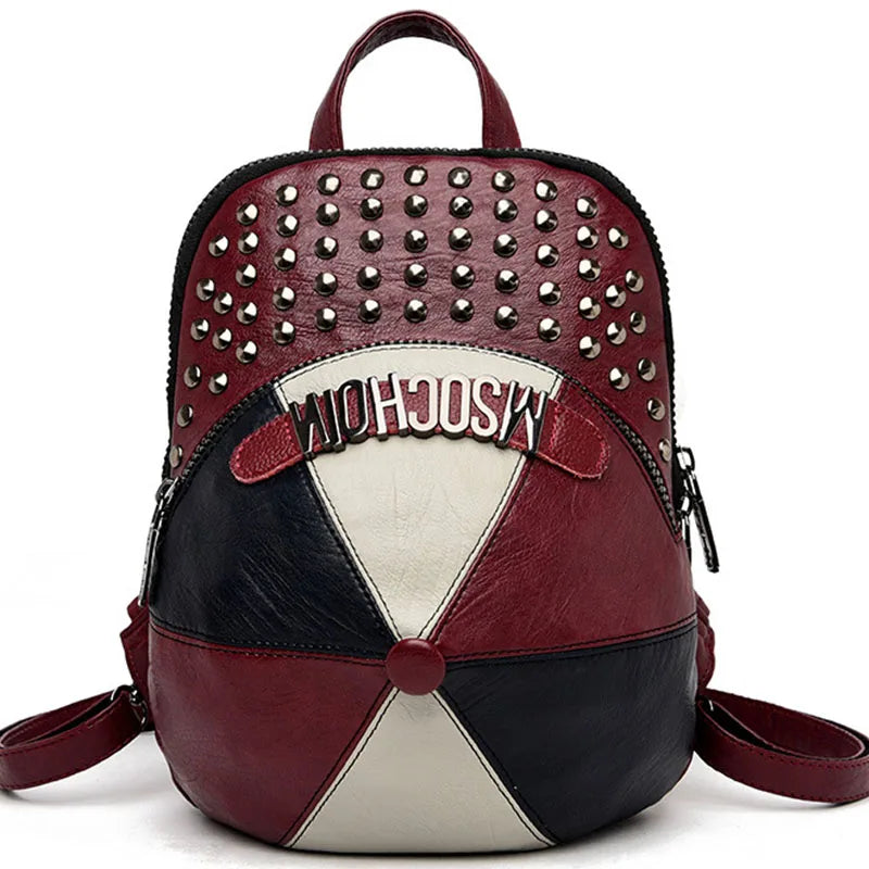 Leather Backpack Shoulder Bag Personality Design Handbag