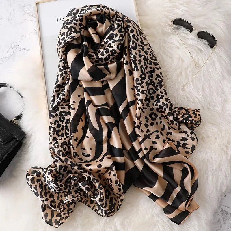 180*90cm Luxury Brand Women Scarf Summer Silk Shawl Lady Wrap Soft Design